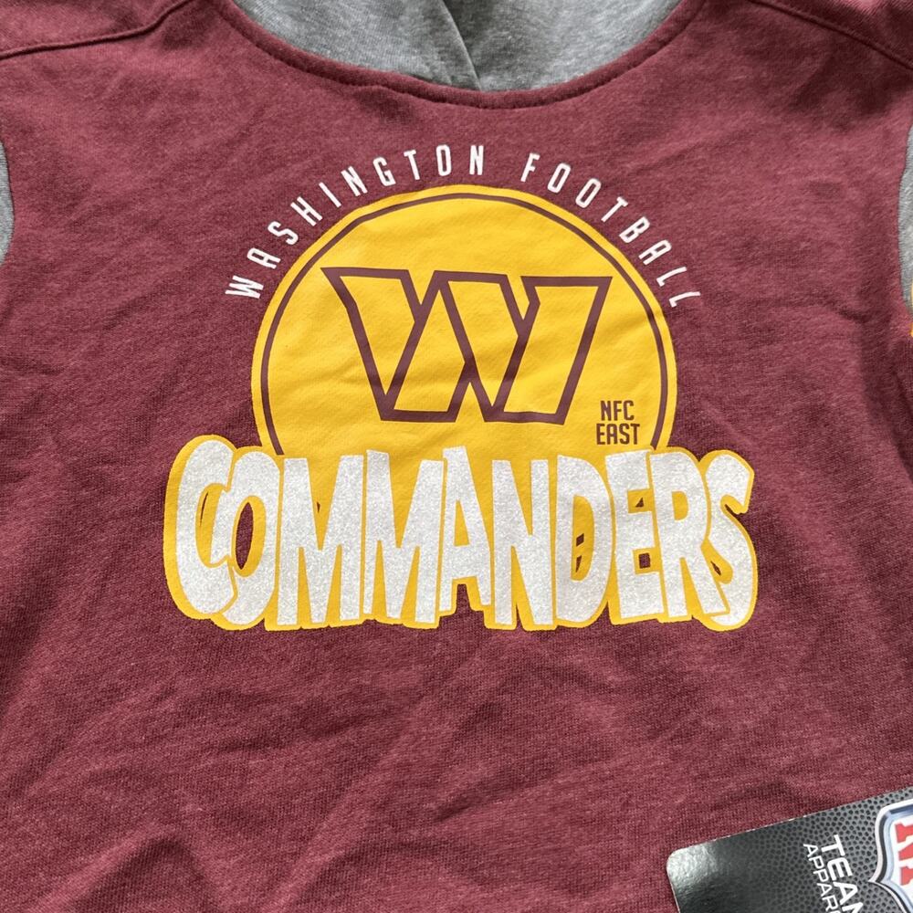NFL Washington Commanders Pullover Hoodie Youth Girls Small 4 Sweatshirt Sparkle - Picture 2 of 10